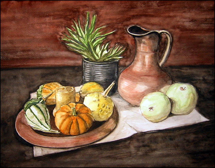 Gourds And The Copper Pitcher